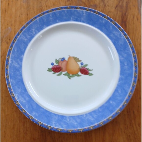 Dansk Fiance Fruits Salad plate BLUE Rim 9" Scndinavian design - Picture 1 of 5